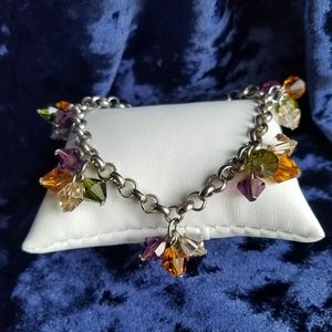 Swarovski Elements Chunky Chain & Multicolor Crystals Bracelet
